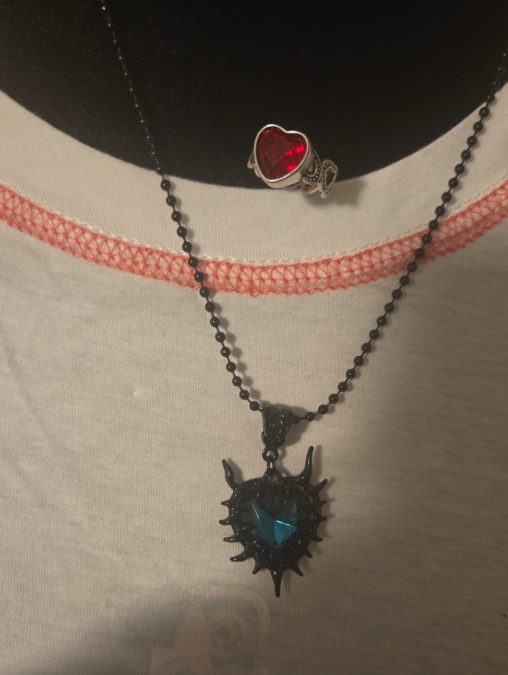 925stirling Silver  Ring With Heart Necklace